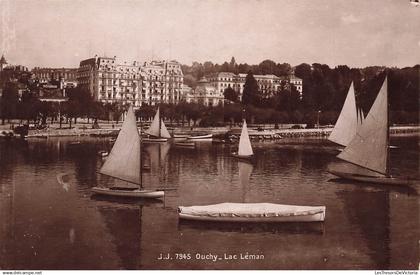 [-5%] SUISSE - Ouchy - Lac Léman - bateaux - vue générale - Carte Postale Ancienne