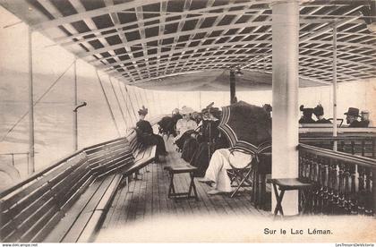 [-5%] SUISSE - Sur le lac Léman - Animé - Carte postale ancienne