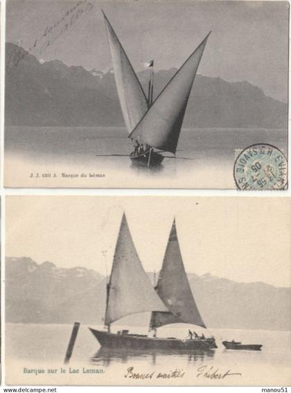 Suisse -Barque du Léman - 2 CPA