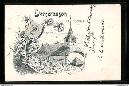 Künstler-AK Dombresson, Le Temple