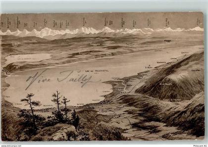 2000 Neuchâtel Neuenburg 1910 - Vogelschau Neuenburgersee - 10308970