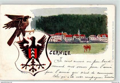 2053 Cernier 1900 Künstlerkarte Wappen Vogel - 51913740