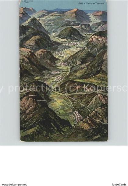 Neuchatel NE Gebietskarte Val de Travers