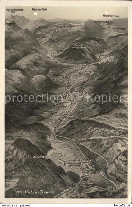 Val de Travers Panoramakarte