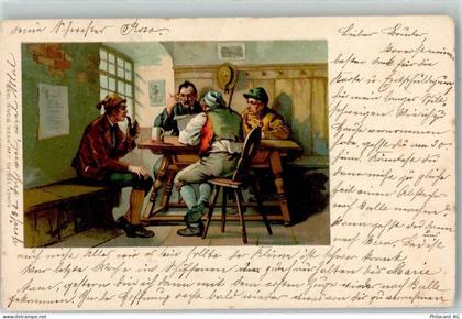 1900 - Männer Bierkrug Pfeife Zeitung - 39679125