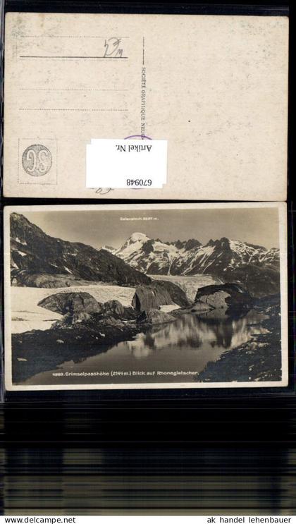 670948,Obergoms Grimselpasshöhe Blick auf Rhonegletscher Switzerland