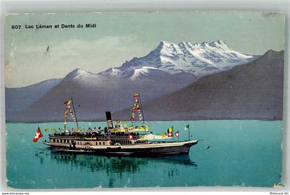 Genfersee Lac Leman Genfersee Dampfschiff Binnenschiff Foto AK - 38255782
