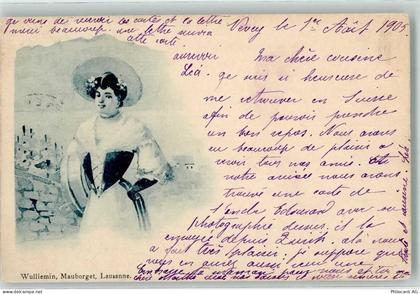 Lausanne Losanna Frau Wulliemin Mauborget Tracht Schweiz 1905 - 39531865