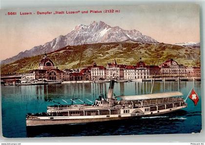 Luzern Lucerne Raddampfer Stadt Luzern Binnenschiff - 10720622
