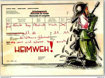 Lyss Soldat sign. Naef Heimweh Feldpost Inf RS 207 Militär Schweiz Künst... - 39496450