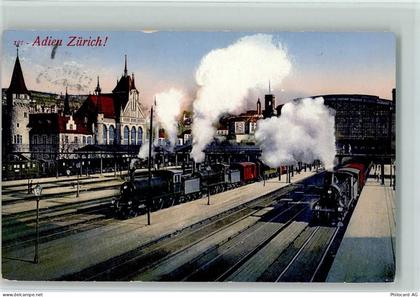 Zürich Eisenbahnen, Bahnhof , Adieu !! Bahnhof Schweiz 1916 - 13105914