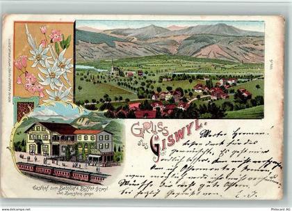 6074 Giswil 1900 BOAKC Bahnhof Lithographie - 13700533