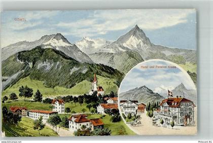 6074 Giswil 1924 Gebrauchsspuren Hotel Pension Krone Kirche - 13575678