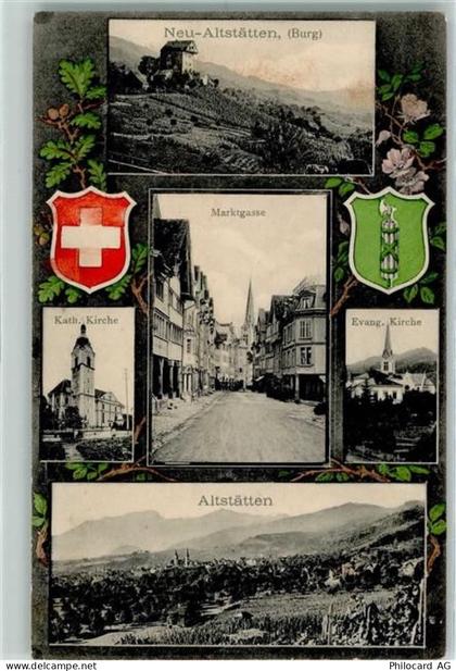 9450 Altstätten SG - Burg Marktgasse kath. Kirche ev. Kirche Neu-Altstät... - 13127551