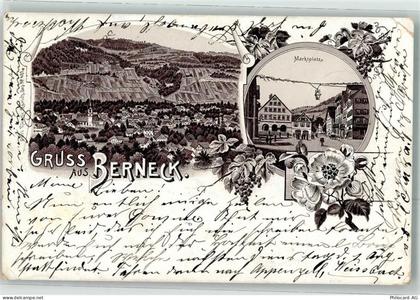 9442 Berneck Gebrauchsspuren Marktplatz Lithographie - 13622889