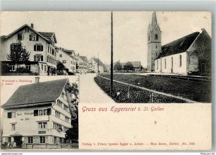9034 Eggersriet Foto AK Handlung Gasthaus zum Anker Kirche - 13666341