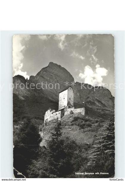 Sargans Schloss Sargans mit Gonzen