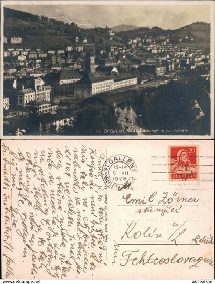 St. Gallen San Gallo  Sogn Gagl  St-Gall Hauptbahnhof - Stadt 1928