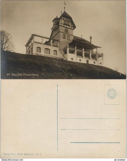 St. Gallen San Sogn Gagl / St-Gall Partie am Haus Freudenberg Echtfoto-AK 1920