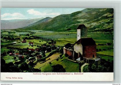 7320 Sargans - Schloss Sargans mit Schwefelbad und Bahnhof - 13114164