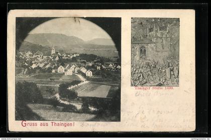 AK Thayngen, Ortsansicht, Thainger Sturm 1499