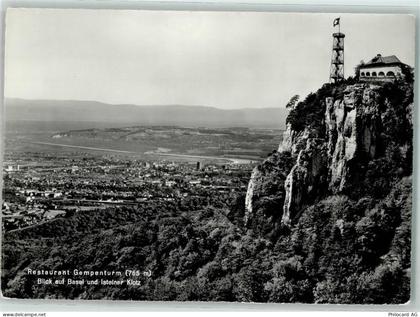 4145 Gempen - Gasthaus Gempenturm Blick aud Basel - 10584832