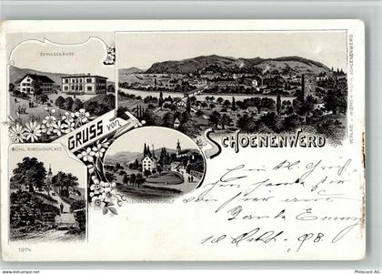 5012 Schönenwerd SO 1898 BOAKC Lithographie Bühl Kirchenplatz Kleinkinde... - 13702644