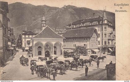 brunnen , schwytz * kapellplatz * attelages calèches * schwyt suisse schweiz