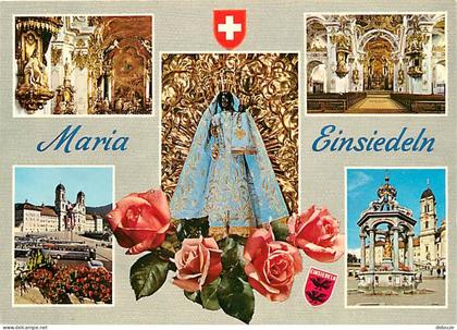 Carte Postale - Suisse - SZ Schwyz - Einsiedeln - Multivues - Fleurs - Roses - Art Religieux - CPM - Carte Neuve - Voir