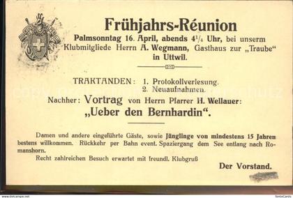Uttwil Bodensee Arbon TG Sektion Bodan Fruehjahrs Reunion Einladung
