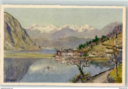 6816 Bissone Künstlerkarte Lago di Lugano sign. E Zuppinger - 39373444