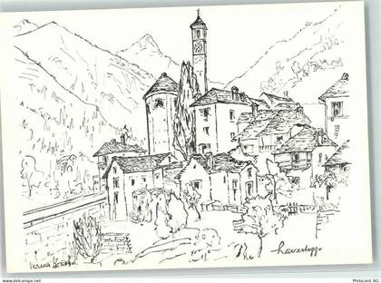 6633 Lavertezzo FOTO KEINE AK Kirche sign. Verena Knobel - 39375676
