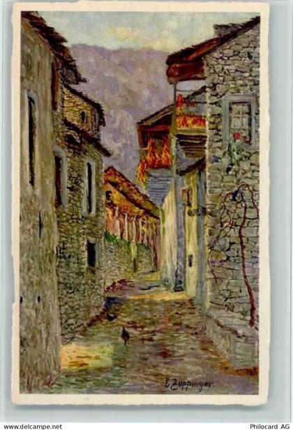 6616 Losone Künstlerkarte Un Vicolo a Losone E. Zuppinger - 11056407