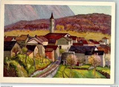 6954 Sala Capriasca 1961 Künstlerkarte Pfarrkirche S. Ambrogio Malerei... - 10664494