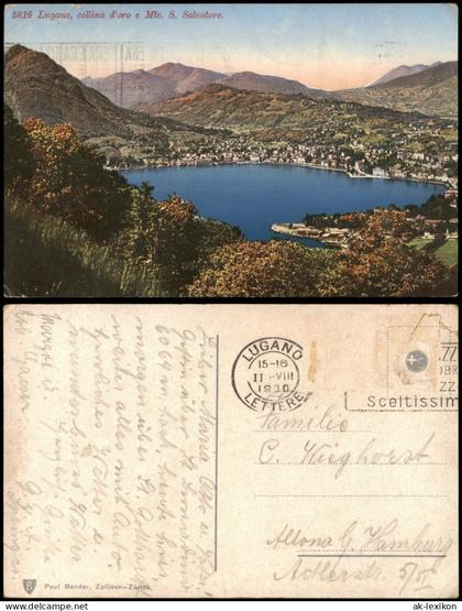 Ansichtskarte Lugano Lugano, collina d'oro e Mte. S. Salvatore. 1930