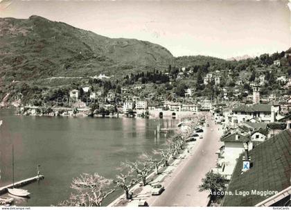 Ascona Lago Maggiore TI Lago-Maggiore Seepromenade Bergpanorama Bootsanleger Kir