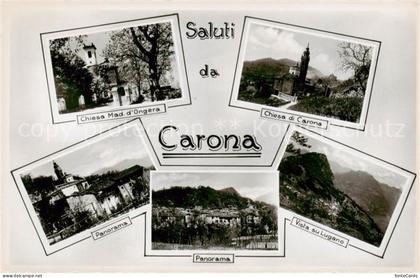 Carona Lago di Lugano TI Chiesa Mad. d Ongera - Chiesa di Carona - Vista su Luga