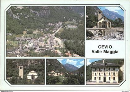 Cevio Valle Maggia Totalansicht Kirche Bemaltes Haus