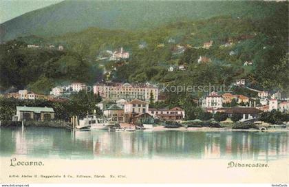 LOCARNO Lago Maggiore TI Débarcadère Lago-Maggiore Hafen Dampfschiff Hotels Berg