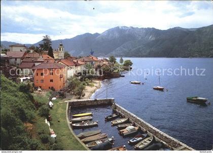 Vira Gambarogno Ortsansicht mit Bootshafen