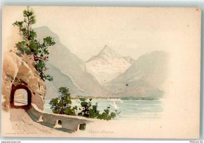 6454 Flüelen Lithographie Axenstrasse - 39499338