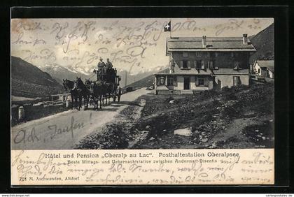AK Tujetsch, Hotel und Pension Oberalp au Lac, Postkutsche