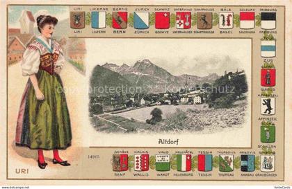 Altdorf  UR Panorama Trachten Uri Wappen