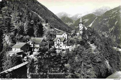 Bristen 797m Maderanertal Maderanerthal Silenen UR Bergdorf Ansicht mit Kirche
