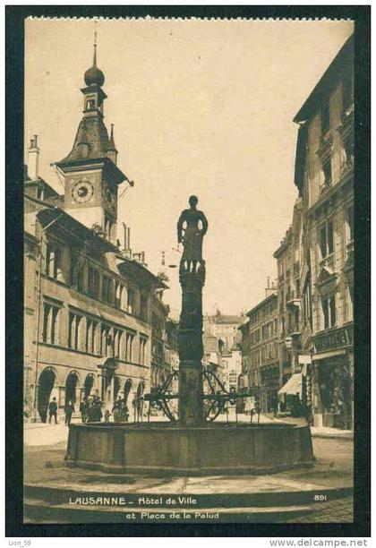 52040 / VD Vaud > Lausanne  - HOTEL DE VILLE ET PLACE DE LA PALUD Suisse Switzerland Schweiz # 891 pc mint postcard