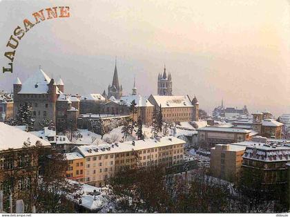 Carte Postale - Suisse - Lausanne - le château et la cathédrale - Hiver Neige - Vaud - CPM - Voir Scans Recto-Verso