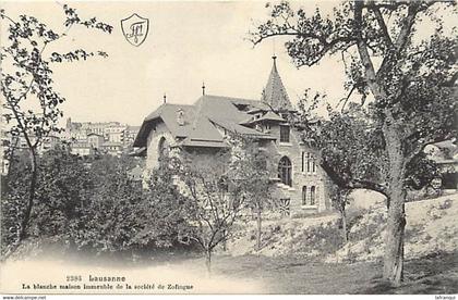 pays div- ref Y487- suisse - lausanne - la blanche maison immeuble de la societe de zofingue -