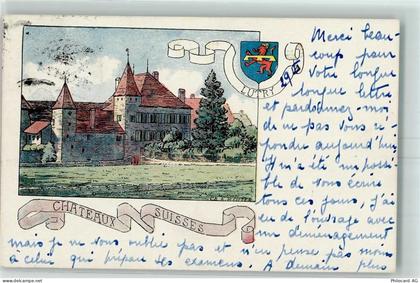 1095 Lutry Künstlerkarte Chateaux Suisses sign Ch. A. Reuter - 13172981