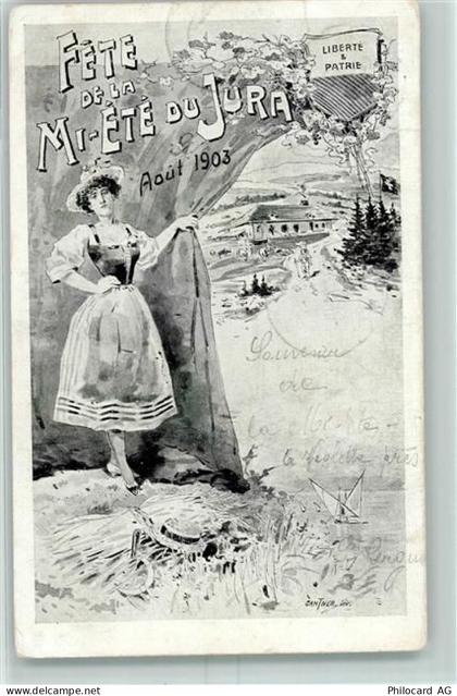 1173 Féchy 1903 - Féte de la Mi-Éte du Jura Ort lt. Stempel - 13159039