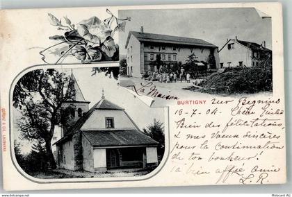 1268 Burtigny 1904 Foto AK Kirche - 13597551